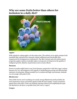 why are some fruits better than others