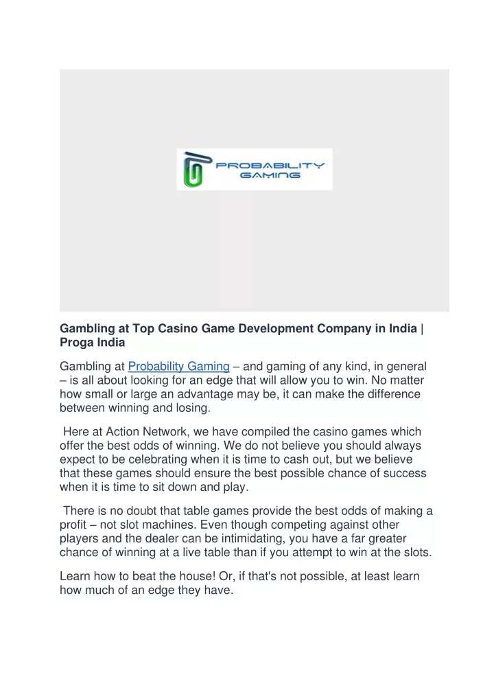 gambling at top casino game development company