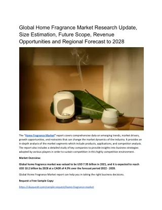 global home fragrance market research update size