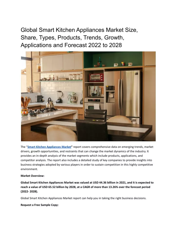 global smart kitchen appliances market size share
