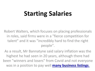 starting salaries