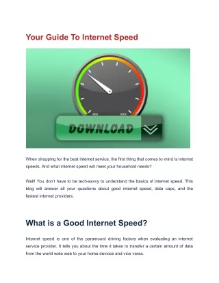 your guide to internet speed