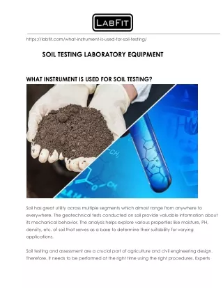 soil testing laboratory equipment