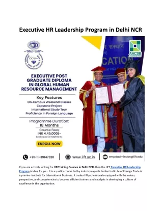 Executive HR Leadership Program in Delhi NCR  .docx