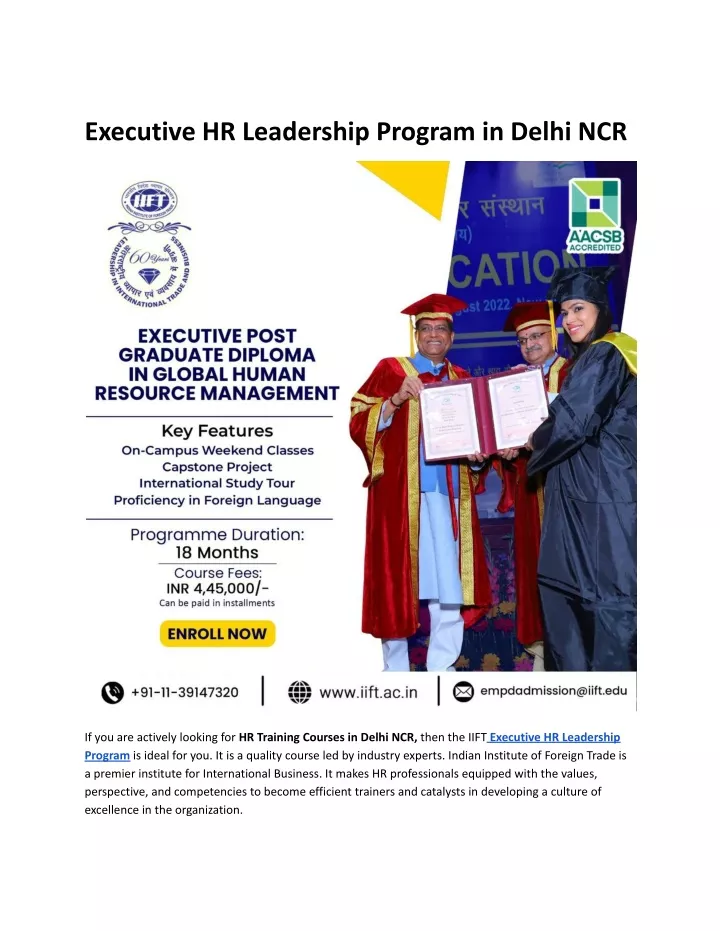 executive hr leadership program in delhi ncr
