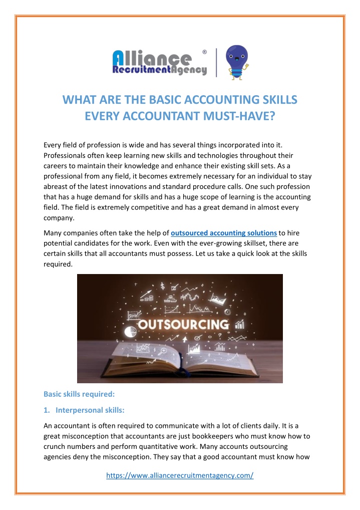 what are the basic accounting skills every