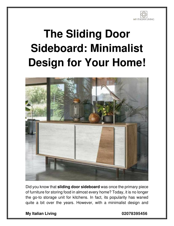 the sliding door sideboard minimalist design