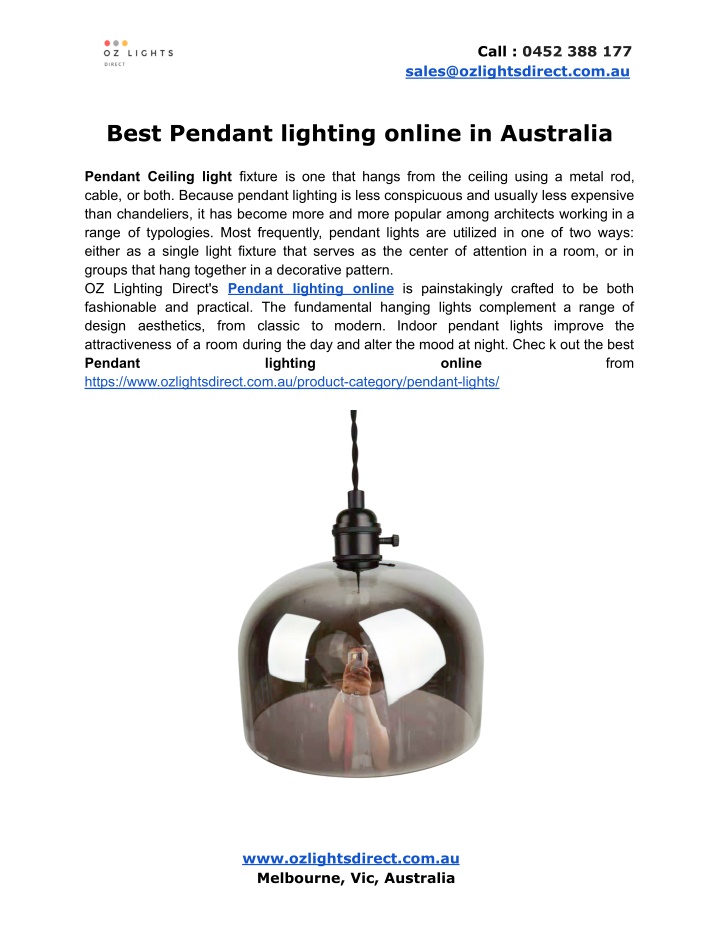 call 0452 388 177 sales@ozlightsdirect com au