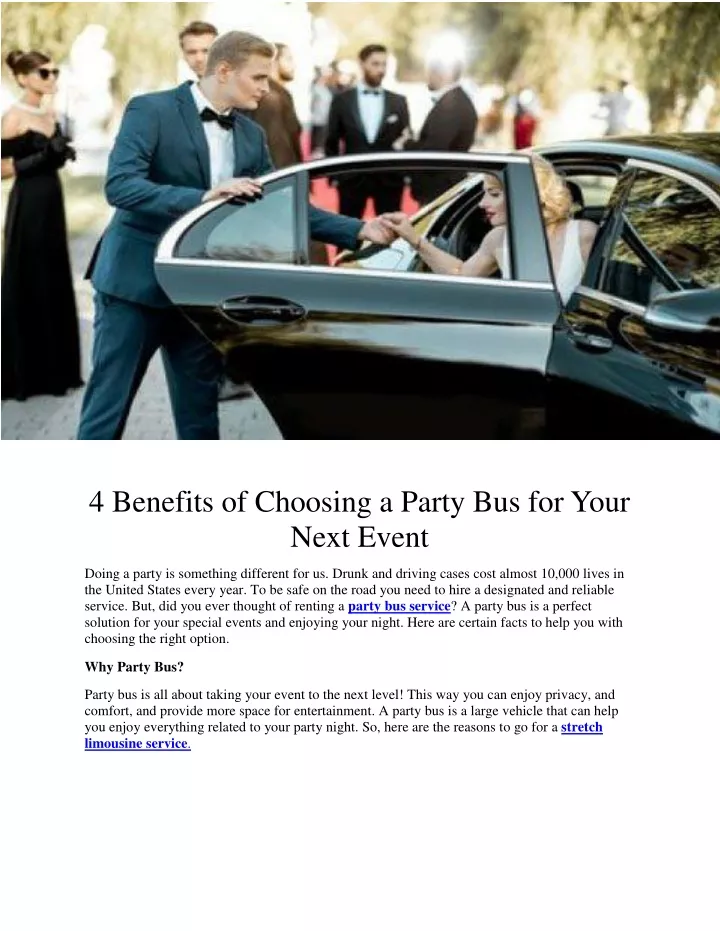 4 benefits of choosing a party bus for your next