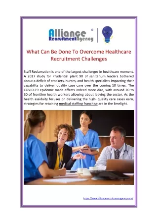 What Can Be Done To Overcome Healthcare Recruitment Challenges