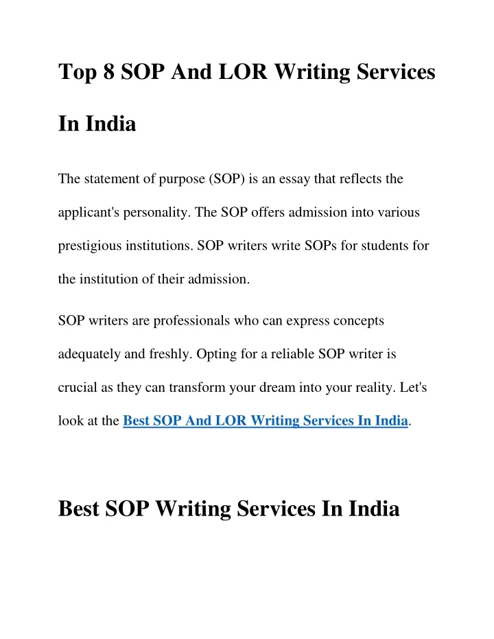 top 8 sop and lor writing services