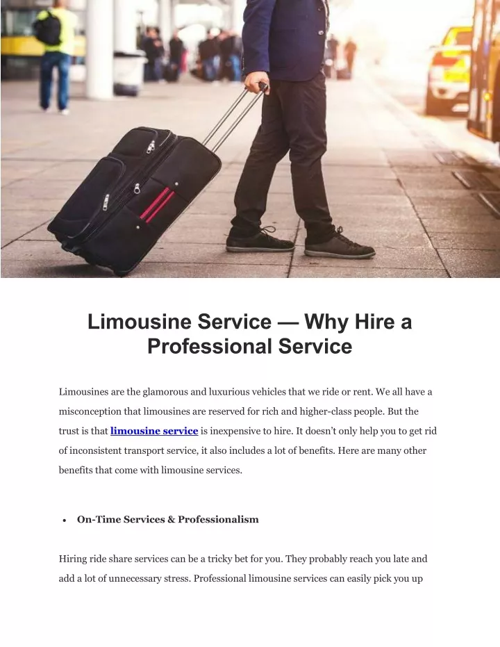 limousine service why hire a professional service
