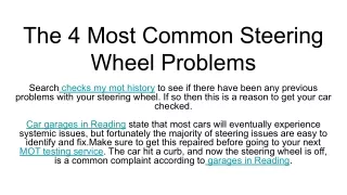 the 4 most common steering wheel problems