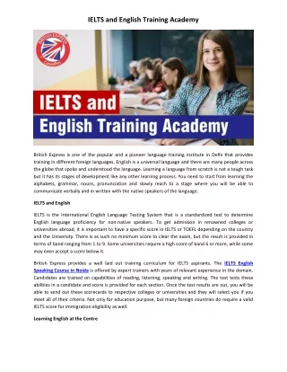 IELTS and English Training Academy