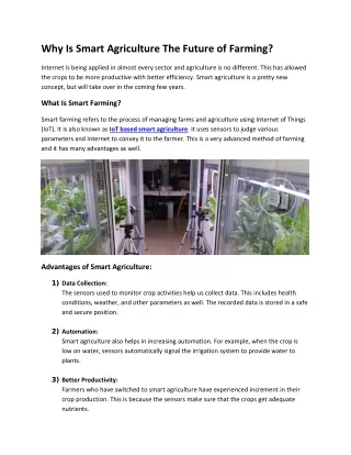why is smart agriculture the future of farming