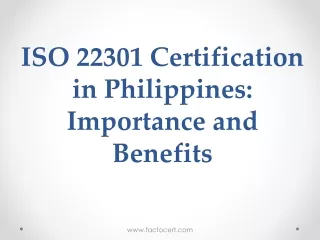 ISO 22301 Certification in Philippines Importance and Benefits