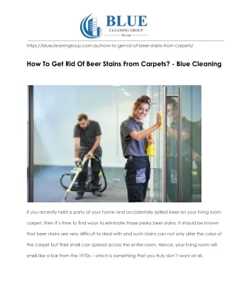 How To Get Rid Of Beer Stains From Carpets