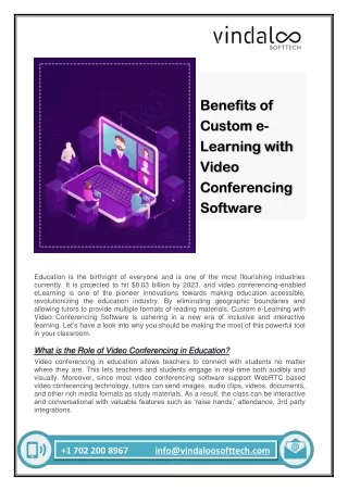 Benefits of Custom e-Learning with Video Conferencing Software