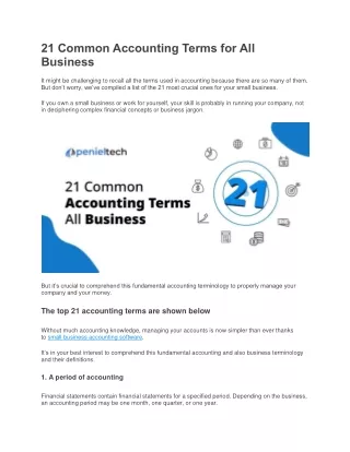 21 Common Accounting Terms For All Business - Penieltech