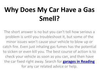 why does my car have a gas smell