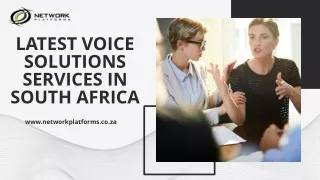 Latest Voice Solutions Services In South Africa