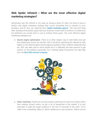 Are there any digital marketing strategies that are most effective?