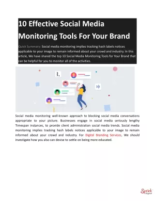 10 effective social media monitoring tools