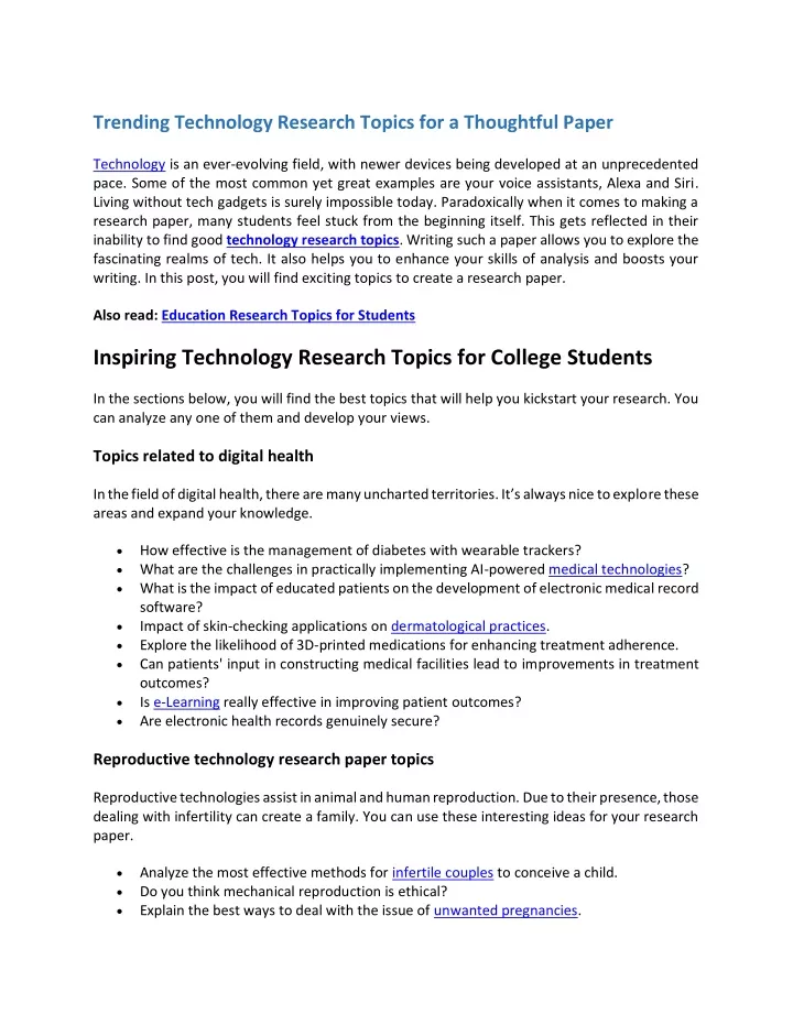trending technology research topics