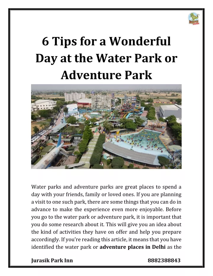 6 tips for a wonderful day at the water park