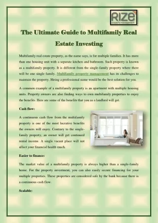 The Ultimate Guide to Multifamily Real Estate Investing