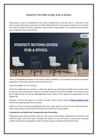 Perfect Buying Guide For A Stool