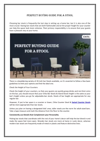 perfect buying guide for a stool