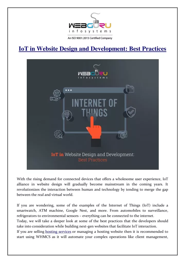 iot in website design and development best