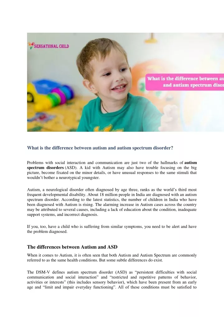 PPT - Do you want to know The differences between Autism and ASD ...