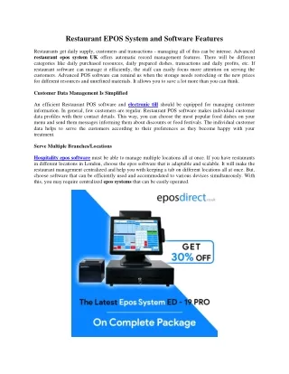 restaurant epos system and software features