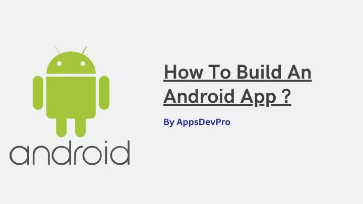 how to build an android app
