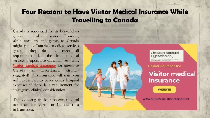 four reasons to have visitor medical insurance