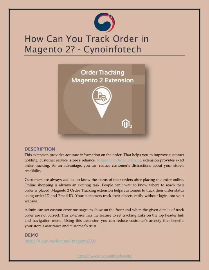 how can you track order in magento 2 cynoinfotech