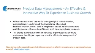 Product Data Management