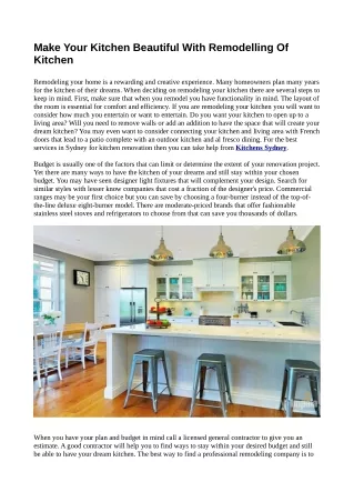PPT - Make Your Kitchen Beautiful With Remodelling Of Kitchen ...