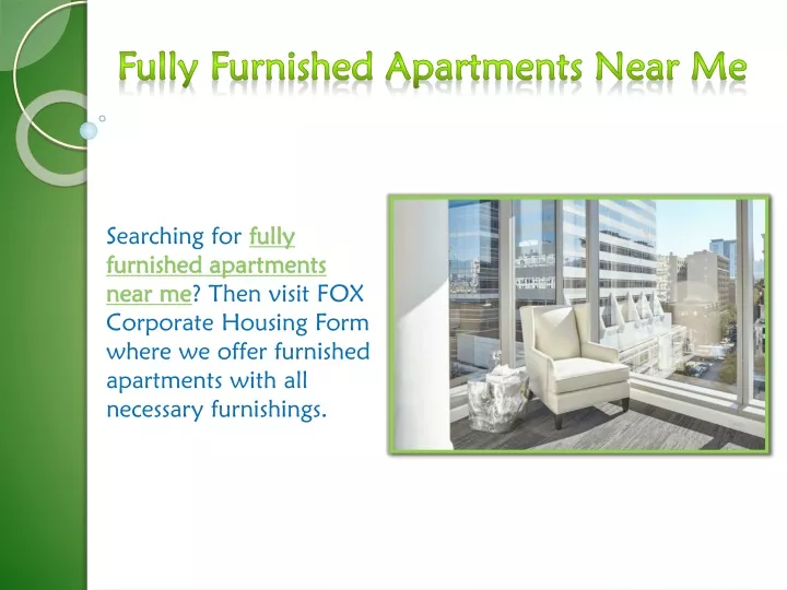 fully furnished apartments near me