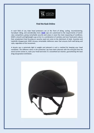 Find the Kask Online