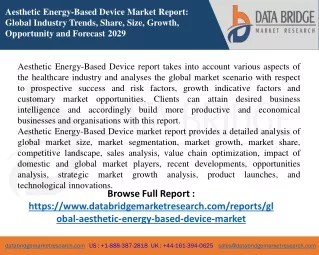 Aesthetic Energy-Based Device Market – Global Industry Trends