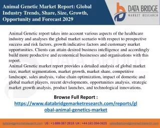 Animal Genetic Market Growth, Trends And Forecast including covid19 Impact