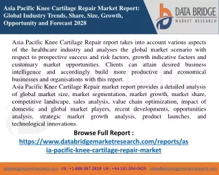 Asia Pacific Knee Cartilage Repair Market Customization Available