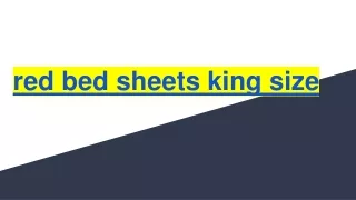 red bed sheets king size
