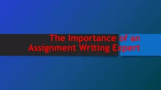 The Importance of an Assignment Writing Expert