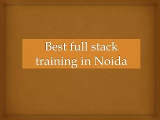 Best full stack training in Noida