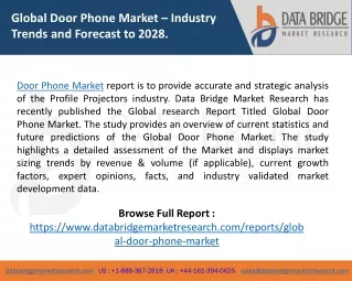 Door Phone Market – Industry Trends and Forecast to 2028
