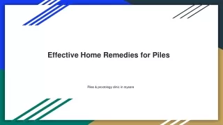 Effective Home Remedies for Piles